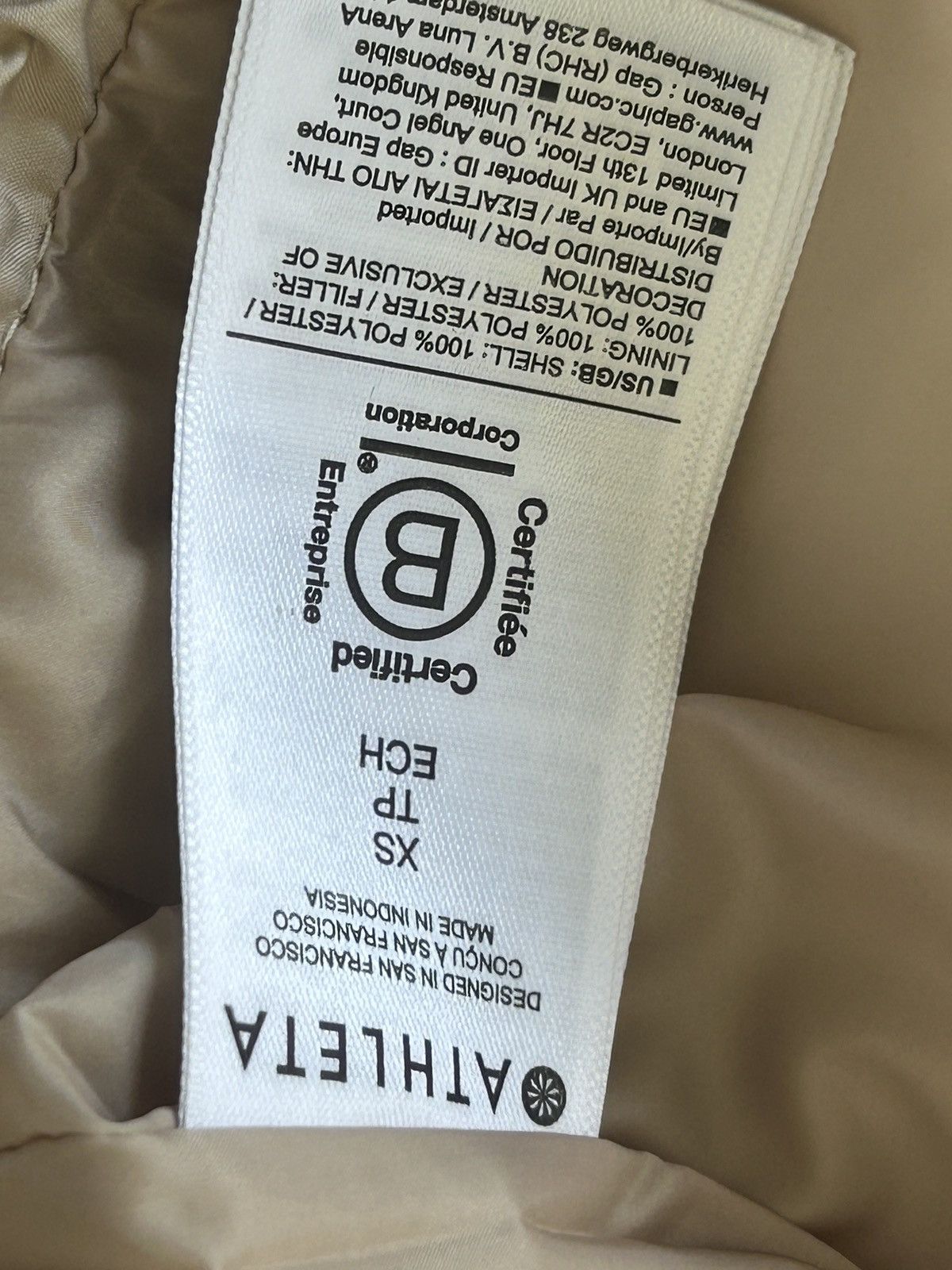 Athleta Athleta Small Halo Puffer Jacket Coat Tan NWT! Size XS / US 0-2 / IT 36-38 - 6 Thumbnail