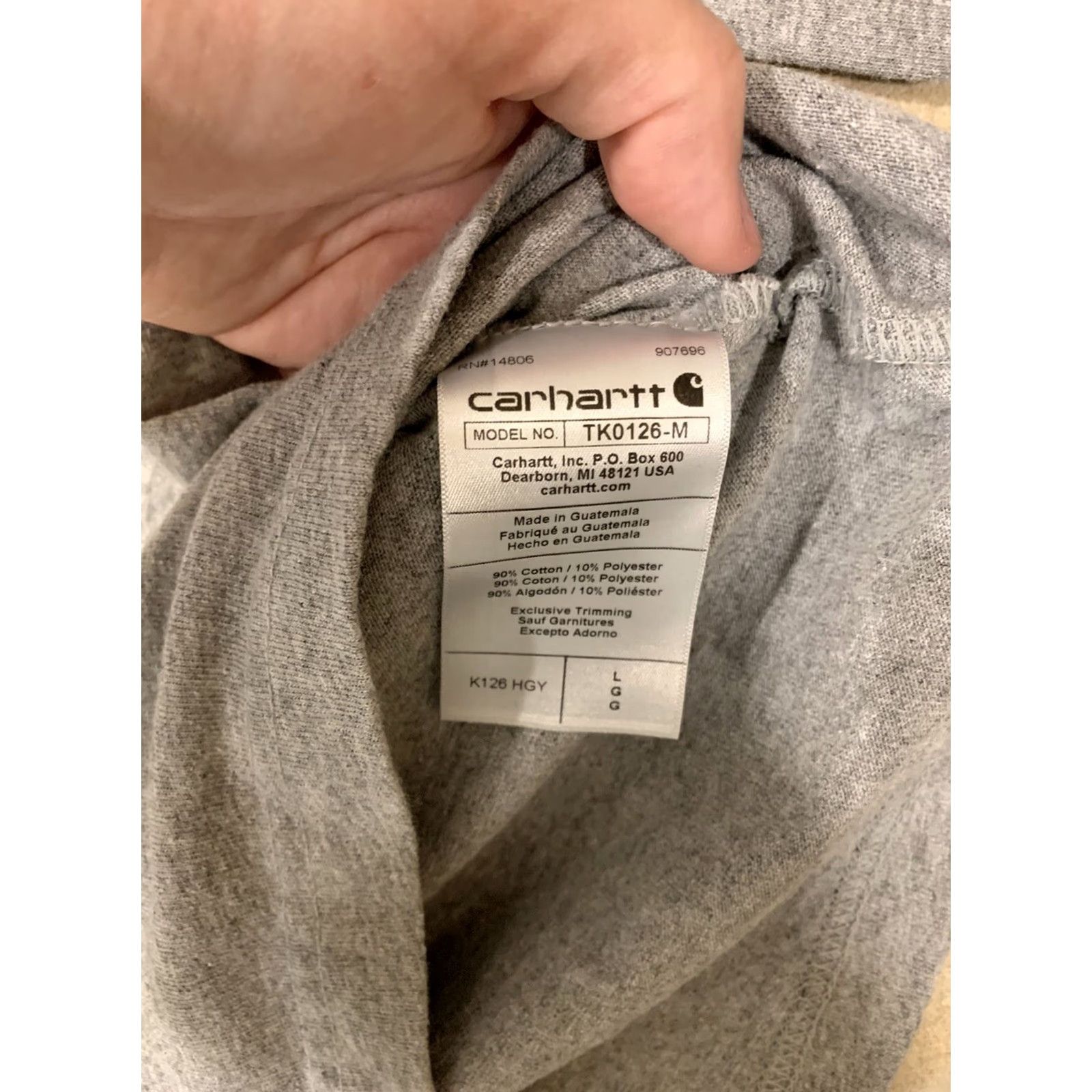 Carhartt Carhartt Mens Large Gray Heathered Long Sleeve Crew Neck T-Shirt Shirt Adults Mens Gray Heathered Long Sleeve Crew Neck T-Shirt Size US L / EU 52-54 / 3 - 3 Thumbnail