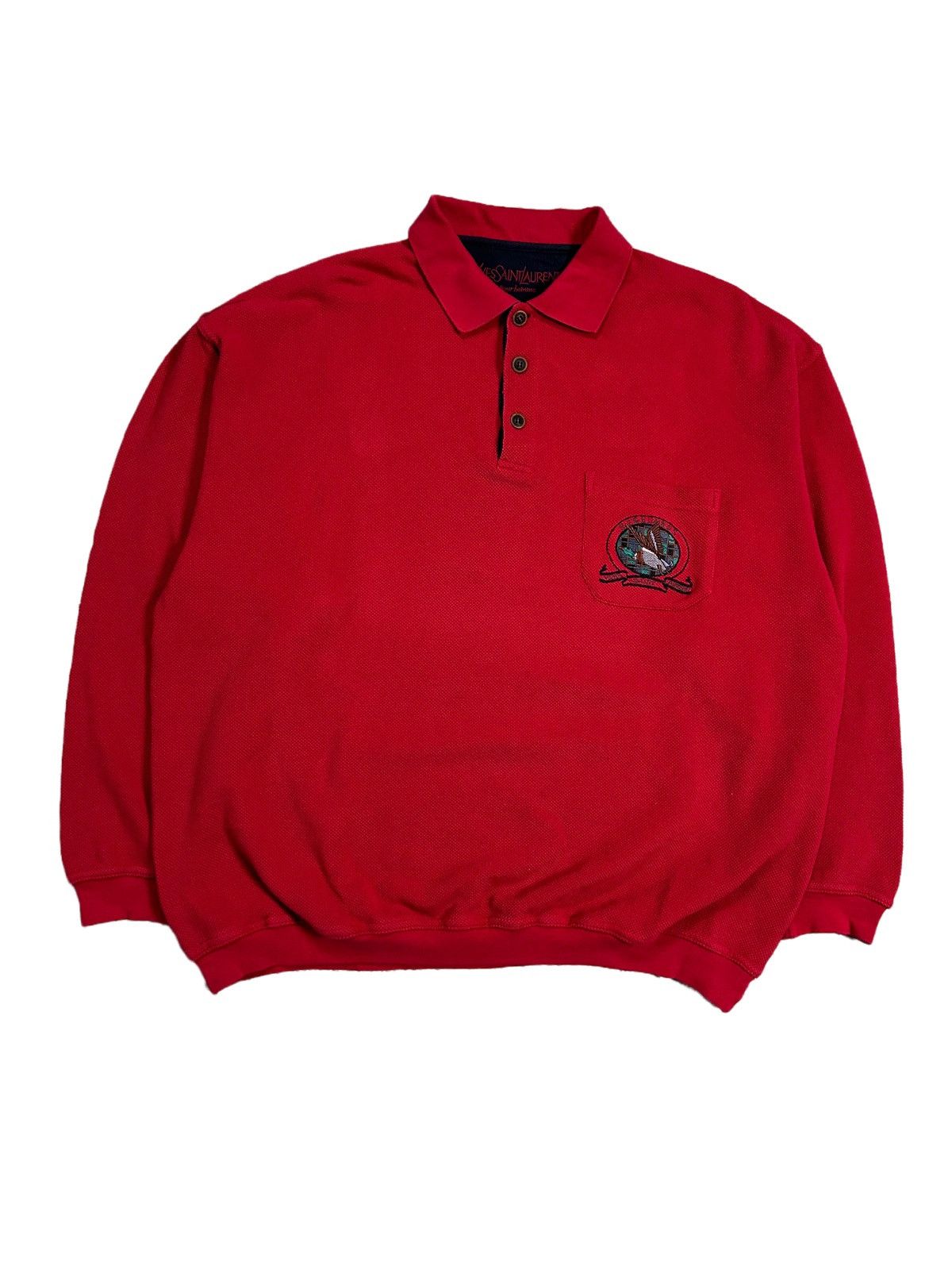 Vintage YSL red sweatshirt polo vintage Yves Saint Laurent 90s Size US XXL / EU 58 / 5 - 7 Thumbnail