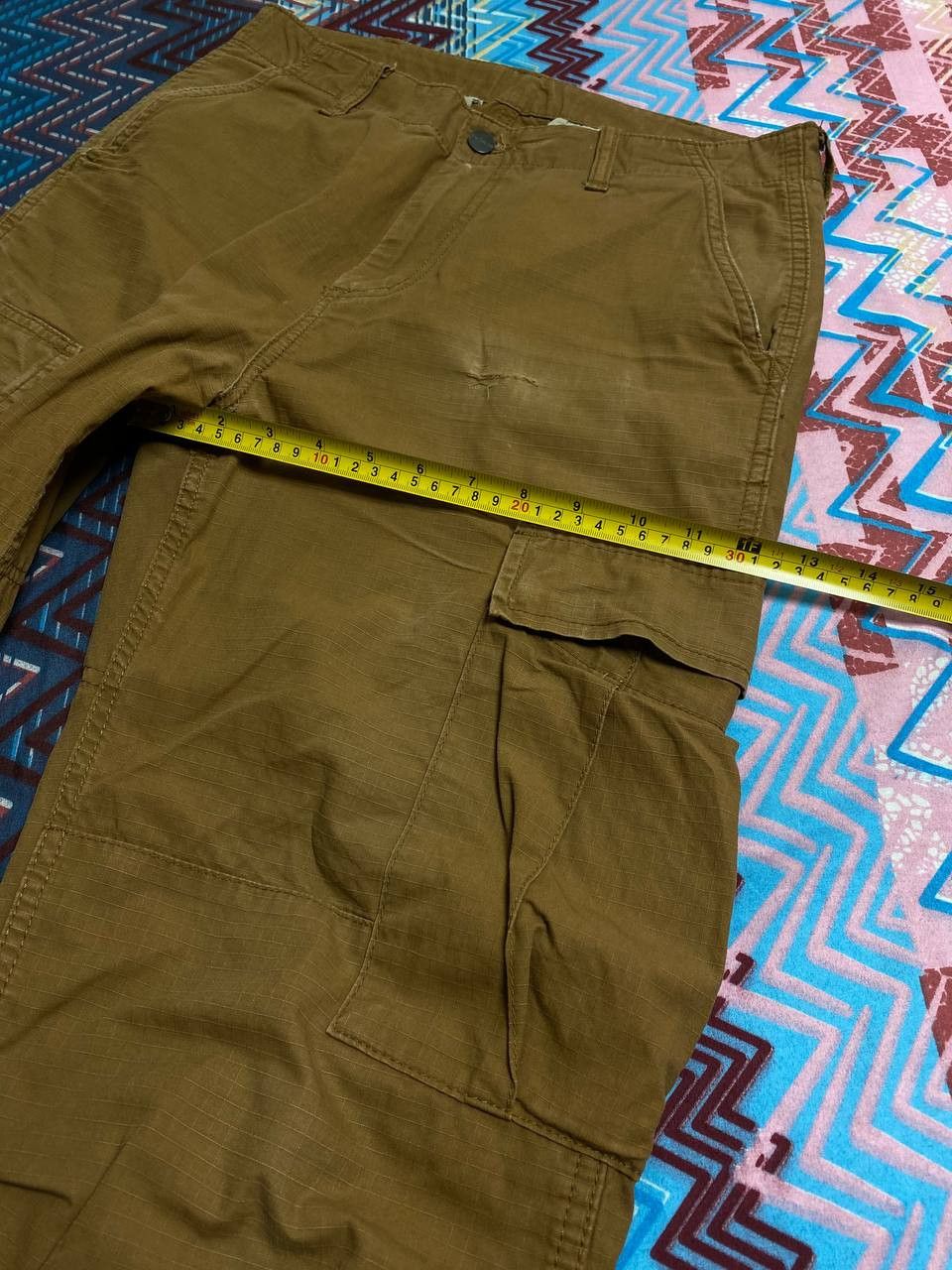 Carhartt × Japanese Brand Crazy Thrashed Carhartt Style Skater Jeans Baggy Skater Size US 31 - 8 Thumbnail