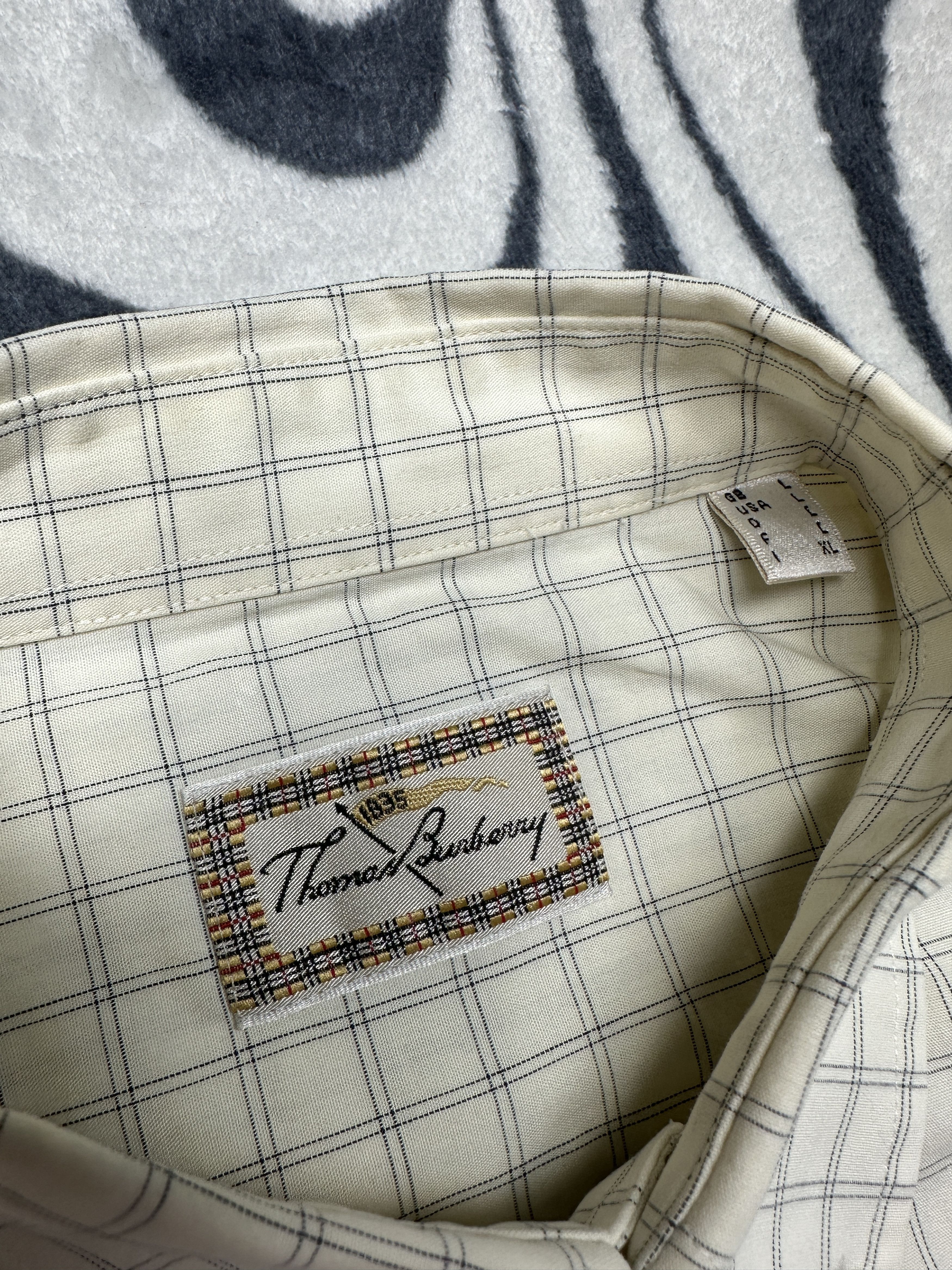 Burberry Thomas Burberry Vintage Mens Long Sleeve Shirt Size US L / EU 52-54 / 3 - 4 Thumbnail