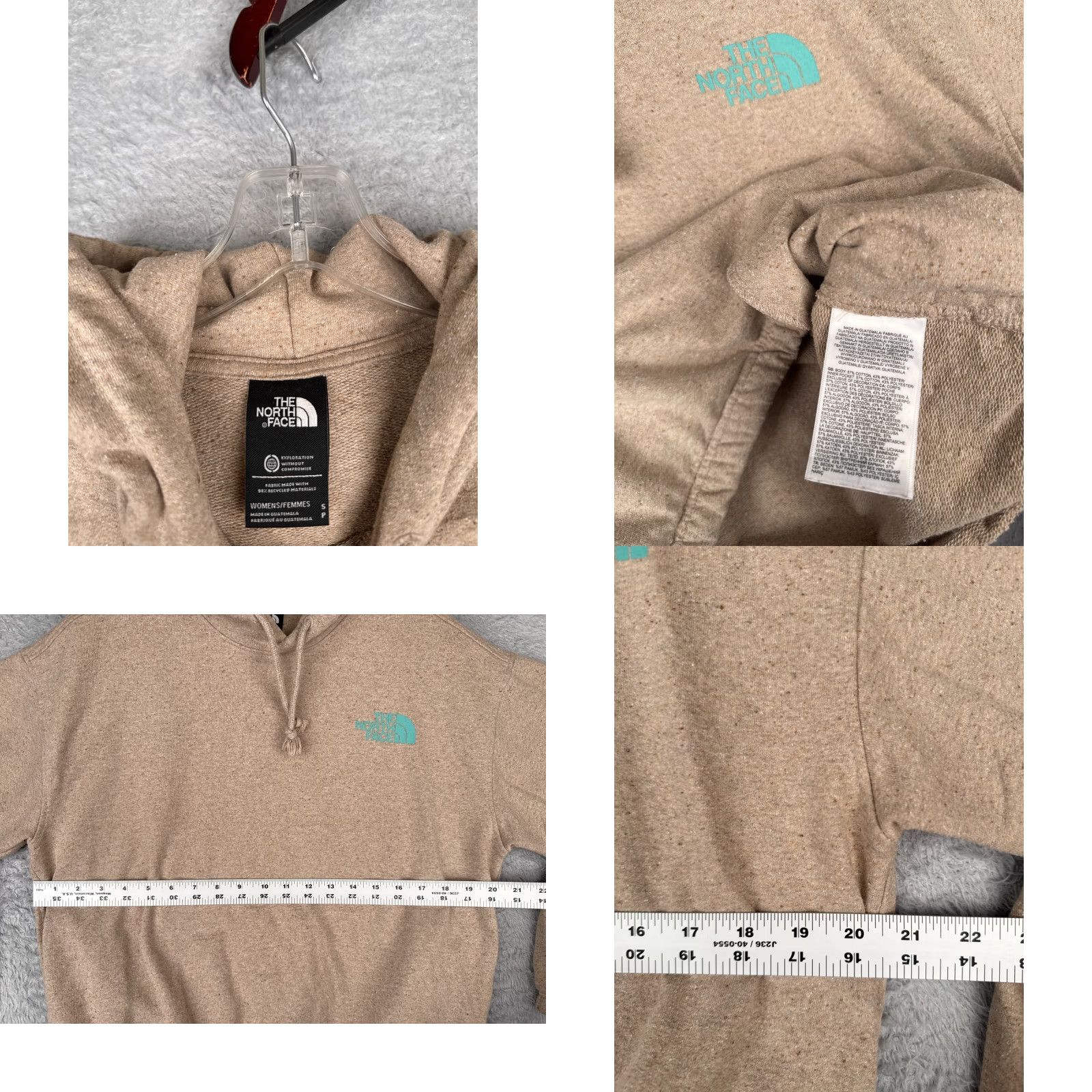 The North Face The North Face Hoodie Women Small Beige Pullover Sweater Front Crop Terry Size S / US 4 / IT 40 - 8 Thumbnail