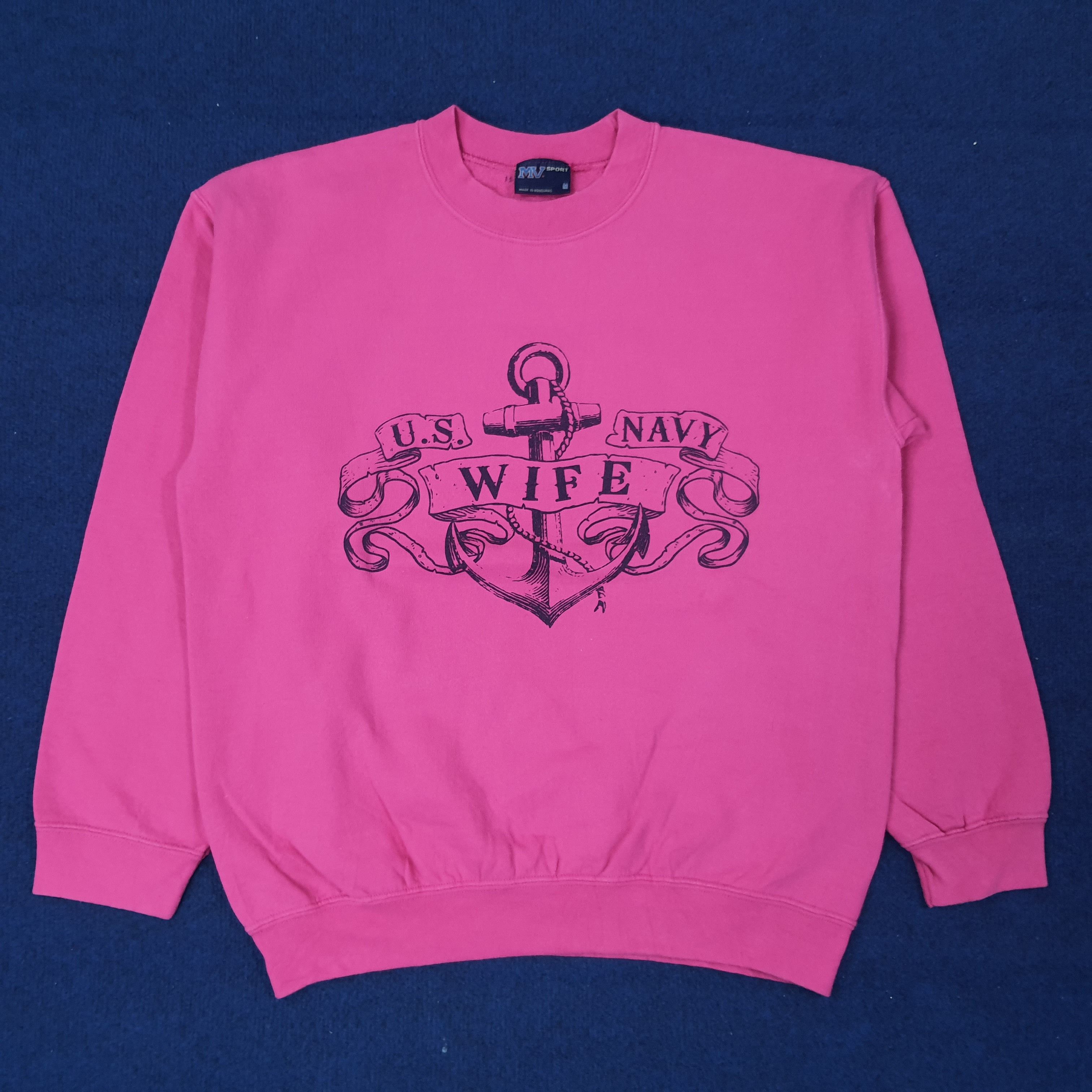 Vintage Vintage U.S Navy Wife Sweatshirt C226N13 Size US M / EU 48-50 / 2 - 1 Thumbnail