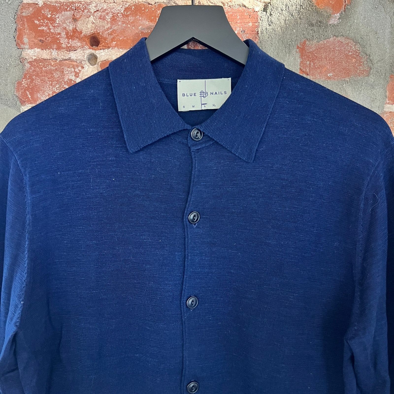 Rails Blue Nails Thailand Indigo Men's Button Cardigan Sweater L Size US L / EU 52-54 / 3 - 1 Thumbnail