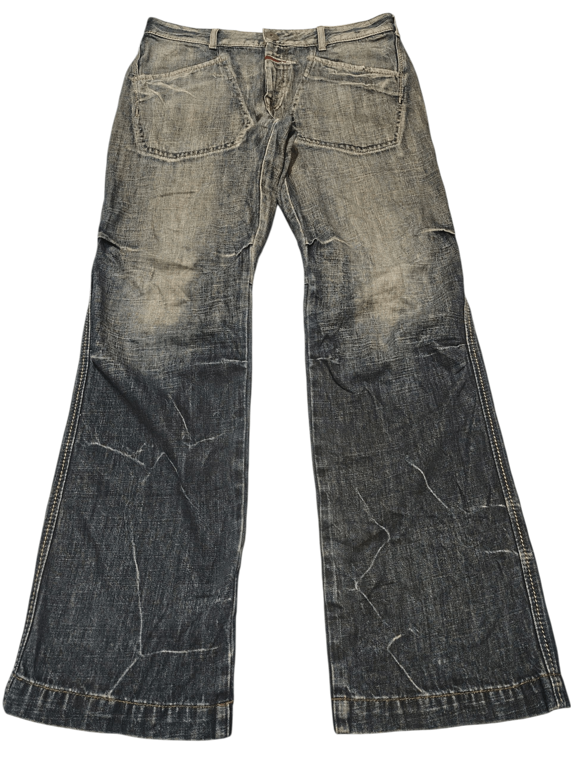 Marithe + Francois Girbaud Japanese Marithe Francois Girbaud Baggy Style Flare Jeans Size US 35 - 1 Thumbnail