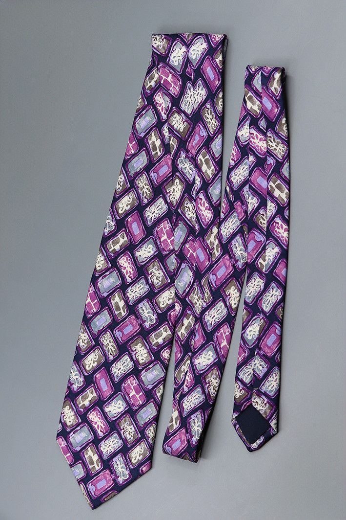 Altea Vintage Altea Milano Silk Tie – Abstract Pattern Size ONE SIZE - 6 Thumbnail