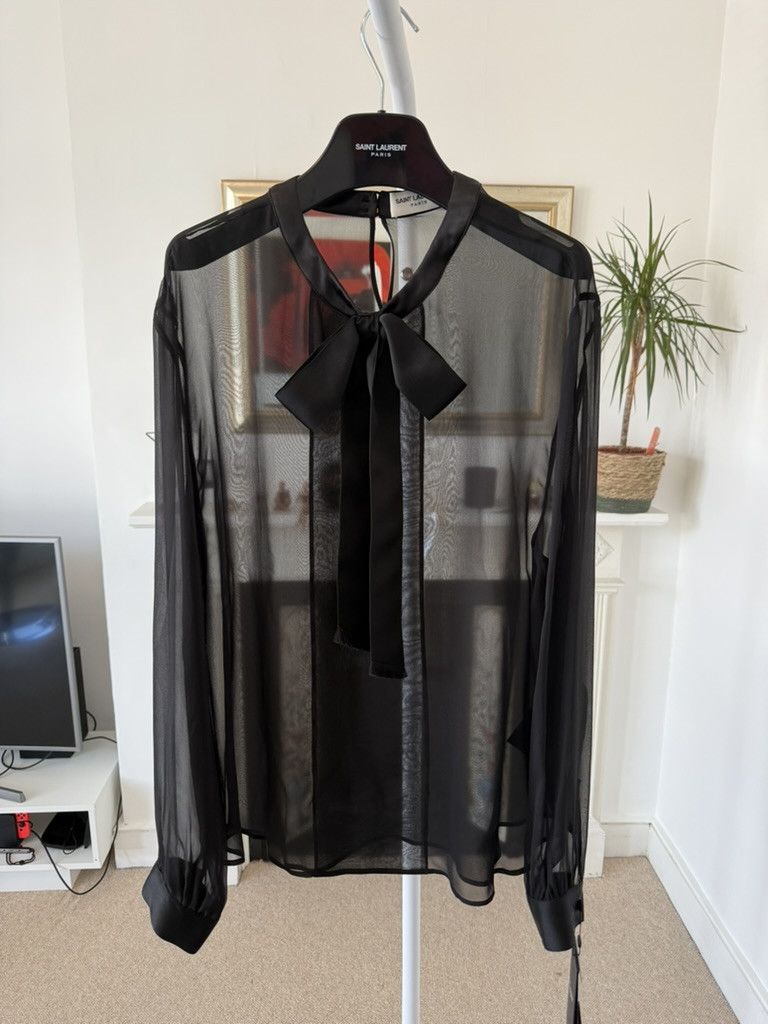 Saint Laurent Paris FW23' Saint Laurent Silk Blouse in Muslin Crepe Size US L / EU 52-54 / 3 - 2 Thumbnail