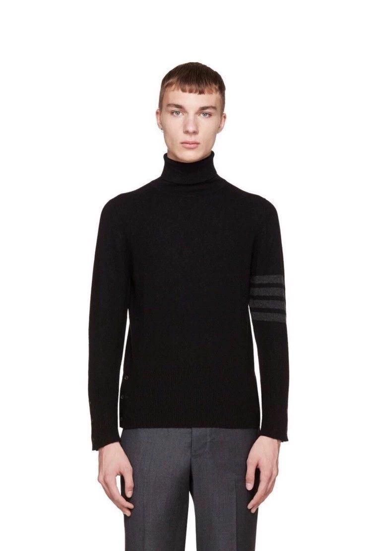 Thom Browne Thom Browne Black cashmere high collar sweater knit Size US S / EU 44-46 / 1 - 9 Thumbnail