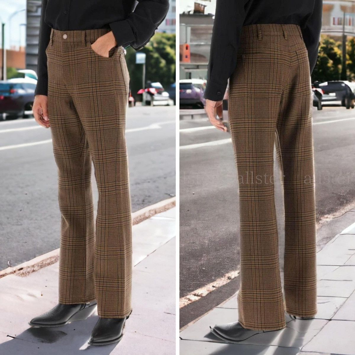 Celine × Hedi Slimane FW23 Prince of Wales Check Dylan Flare Denim sz31 Size US 30 / EU 46 - 15 Thumbnail
