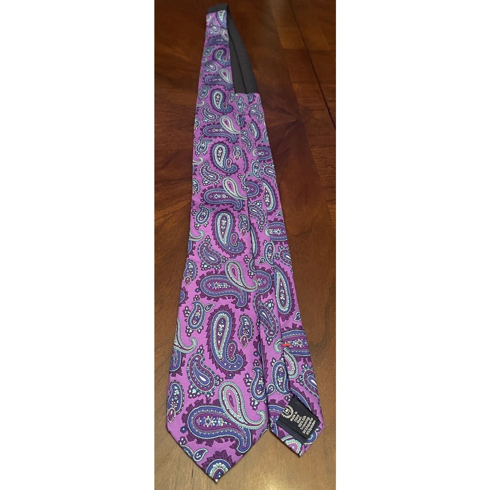 Chaps Chaps Purple Blue 100% Silk Men’s Neck Tie Made In China Size ONE SIZE - 3 Thumbnail