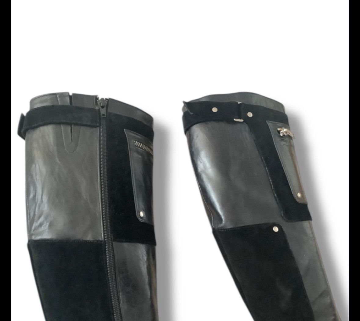 Phill Perray botas de pele e camurça 40