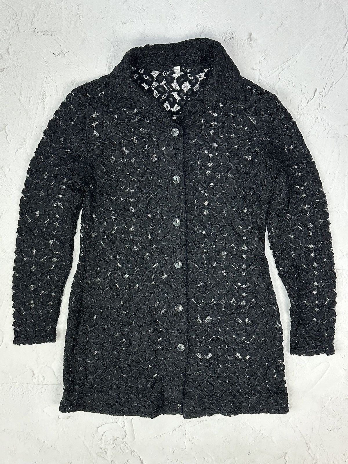 If Six Was Nine × Japanese Brand × Vintage Vintage Black Mesh Cardigan Size M / US 6-8 / IT 42-44 - 1 Thumbnail