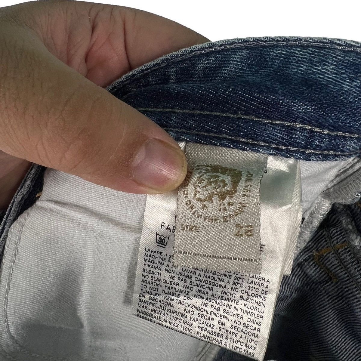 Diesel 🔥Distressed Denim Straight Cut Diesel Biker Punk Design Size US 34 / EU 50 - 12 Thumbnail