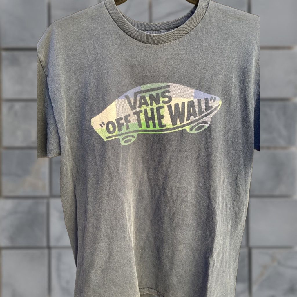 Vans VANS Off The Wall T-Shirt Mens Blue 100% Cotton Short Sleeve Crew Neck Regular Fit Graphic Print Embroidered Logo Skateboarding 80s 90s Vintage No N/A Size US M / EU 48-50 / 2 - 1 Thumbnail