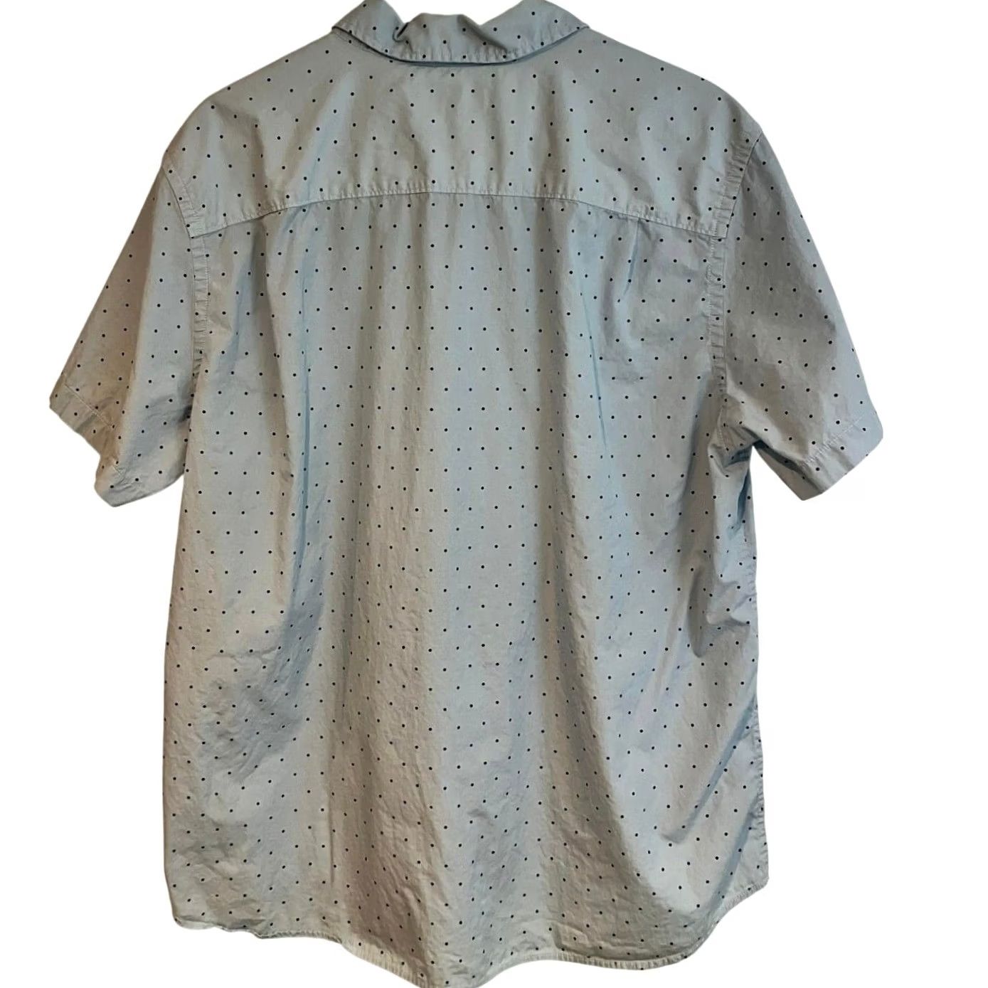 Frye VINTAGE Rye Polka Dot Shirt Short Sleeve Button-Down XL BLUE Dot Men Size US XL / EU 56 / 4 - 3 Thumbnail