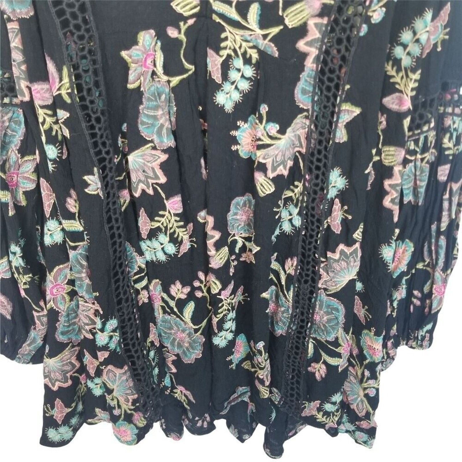 Free People Free People Just The Two Of Us Floral Tunic S Peasant Boho Size S / US 4 / IT 40 - 4 Thumbnail