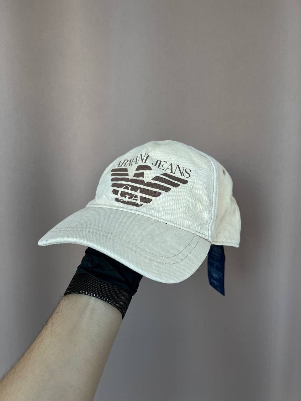 Armani Jeans Cap Logo Hat Beige Luxury One Size