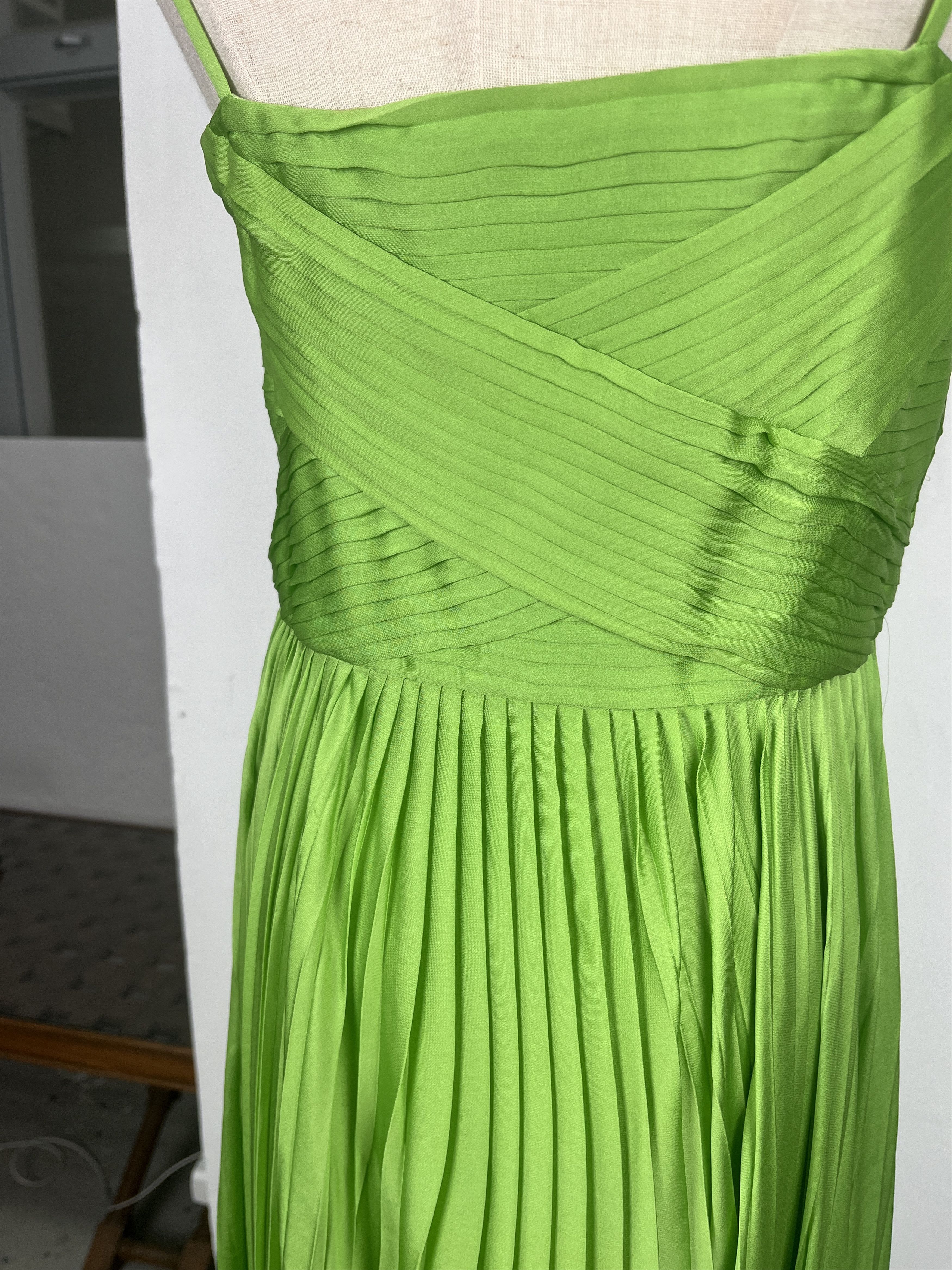 Ralph Lauren Ralph Lauren Lime Green Evening Dress With Pleats Details Size XS / US 0-2 / IT 36-38 - 3 Thumbnail