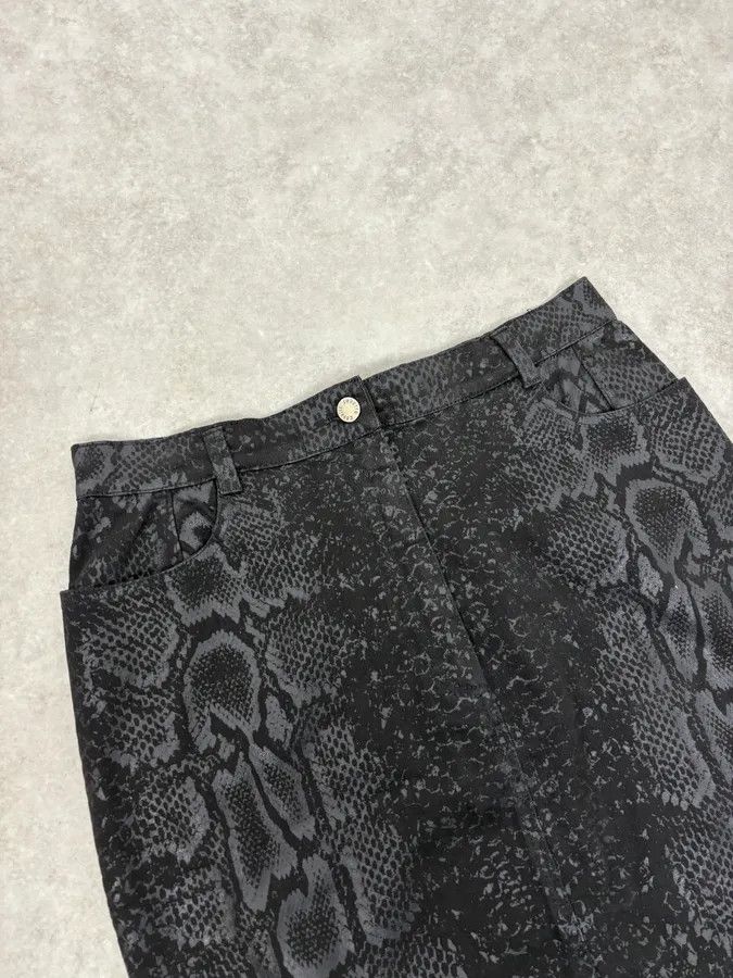 Roberto Cavalli 2000s Roberto Cavalli Black Python Skirt Size 29" - 3 Thumbnail