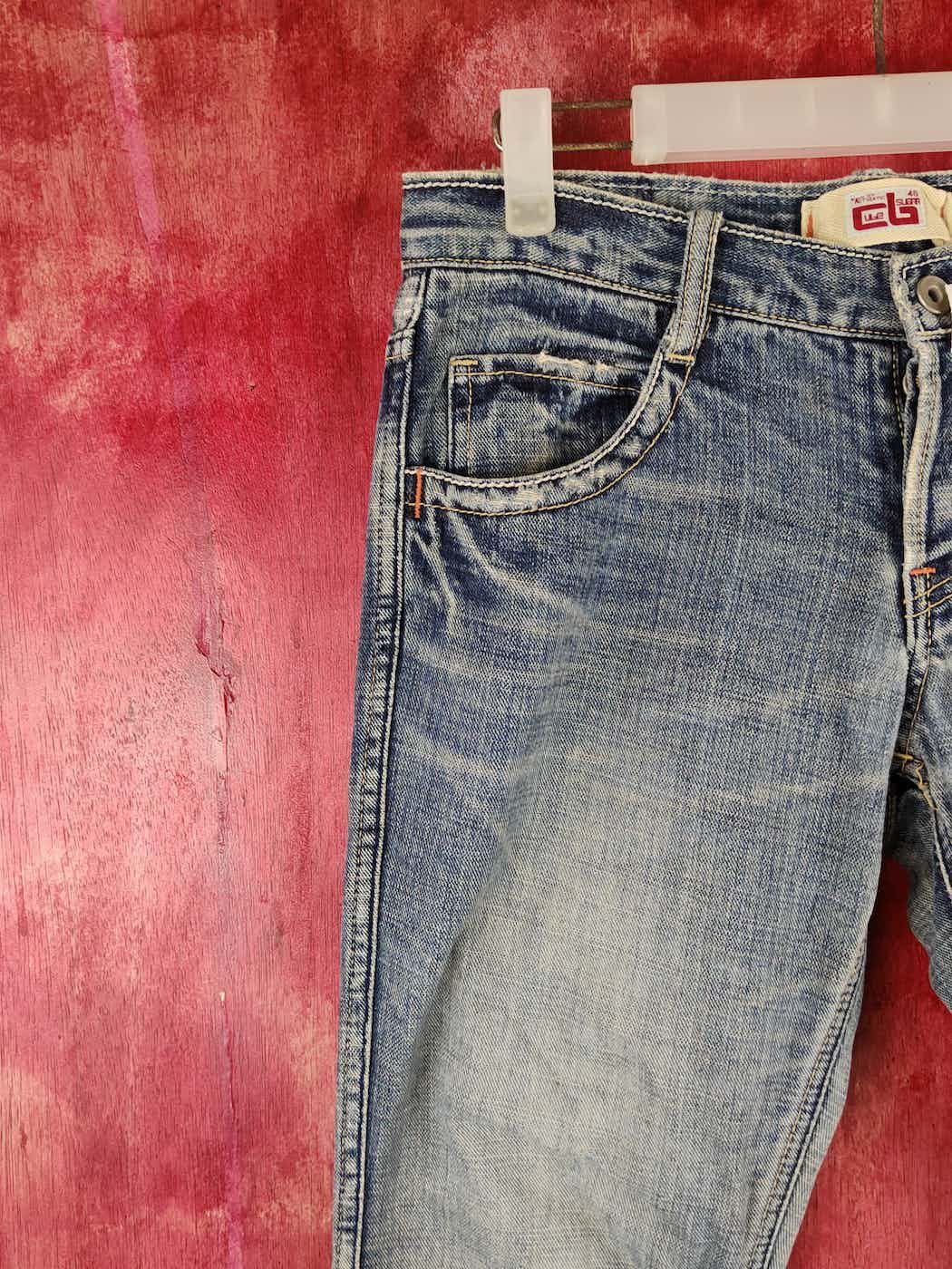 Japanese Brand DL Cubesugar Blue Faded Multipocket Denim jeans pants #S1478 Size US 31 - 16 Thumbnail