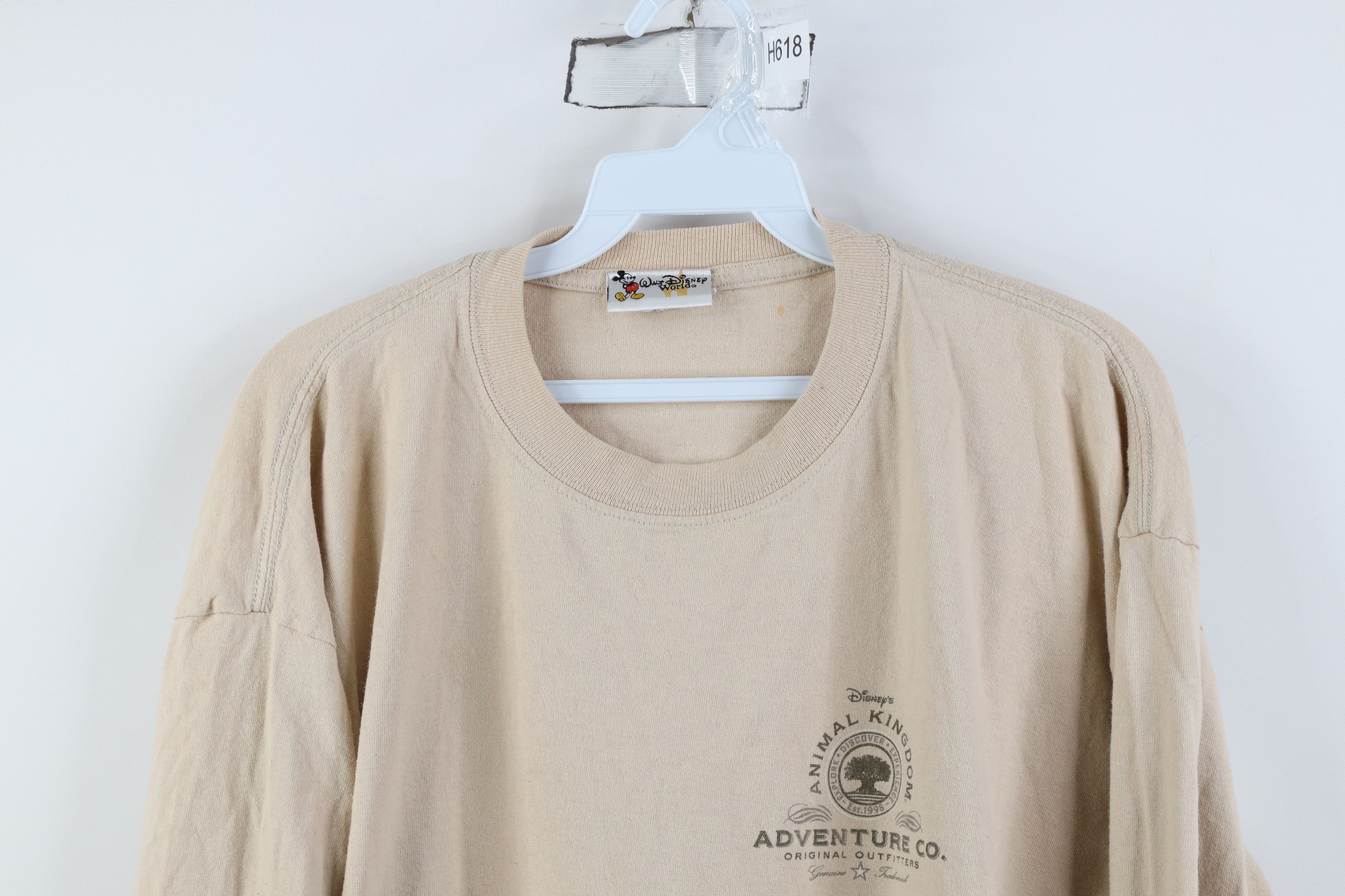 Disney Vintage 90s Walt Disney World Long Sleeve T-Shirt Beige Size US XL / EU 56 / 4 - 2 Thumbnail