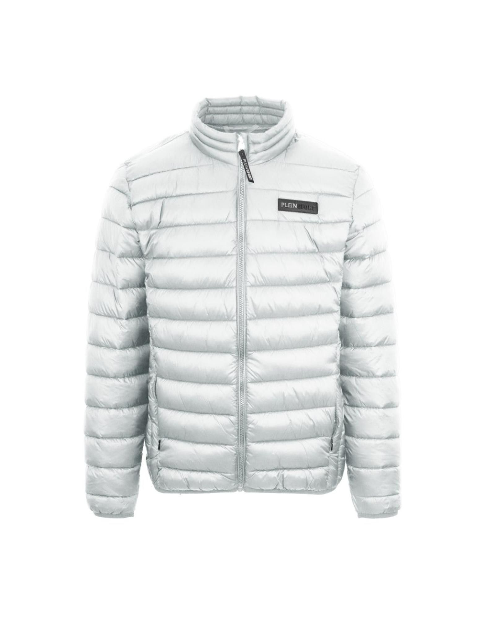 image of Philipp Plein Solid Polyester Bomber With Zip Fastening in Blue, Men's (Size Medium)