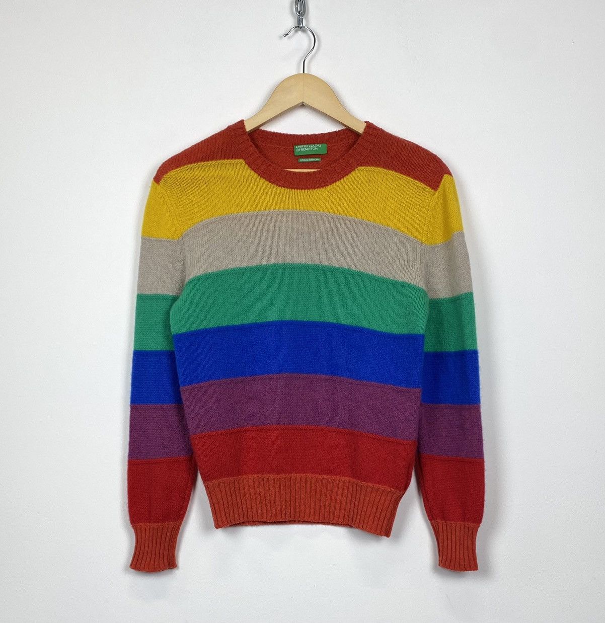 Designer × United Colors Of Benetton United Colours of Benetton Shetland Italian Yarn Sweater XS Size XS / US 0-2 / IT 36-38 - 1 Thumbnail
