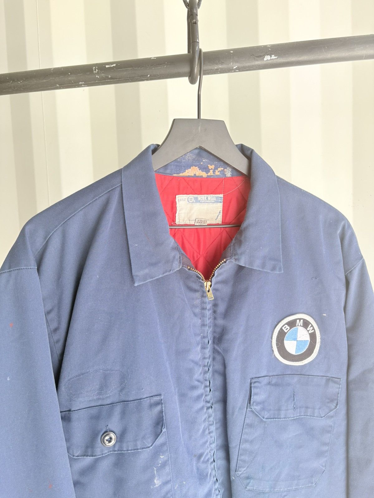 Vintage Thrashed BMW Work Jacket Sun Faded Distressed ERD GRUNGE Size US XL / EU 56 / 4 - 2 Thumbnail