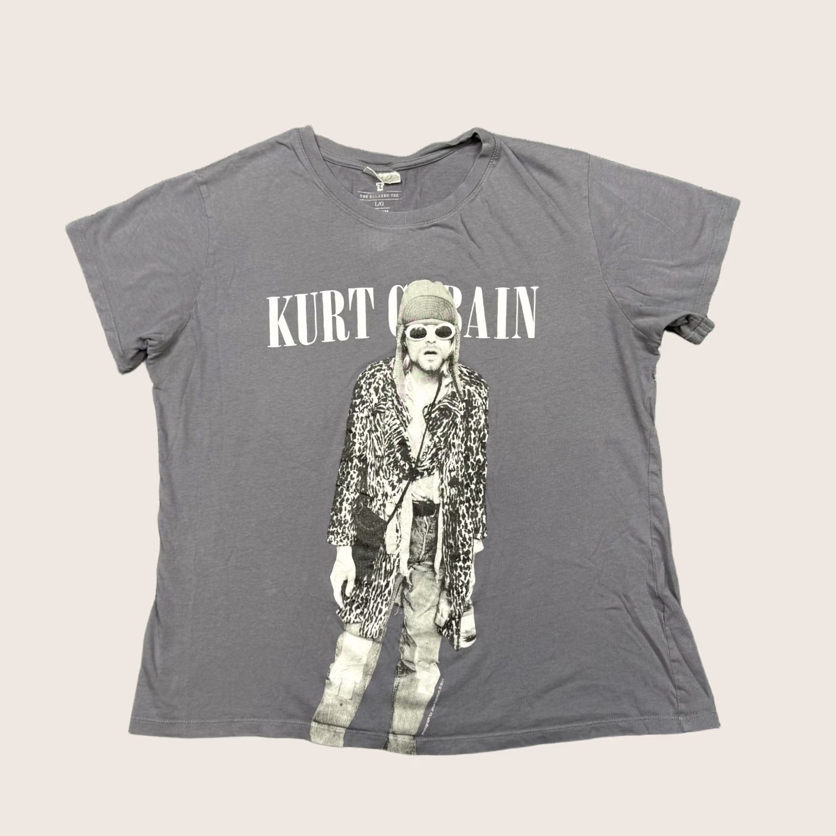 Cotton On Kurt Cobain Graphic T Shirt Womens Gray Short Sleeve Cotton On Crew Neck Size L Size L / US 10 / IT 46 - 1 Thumbnail
