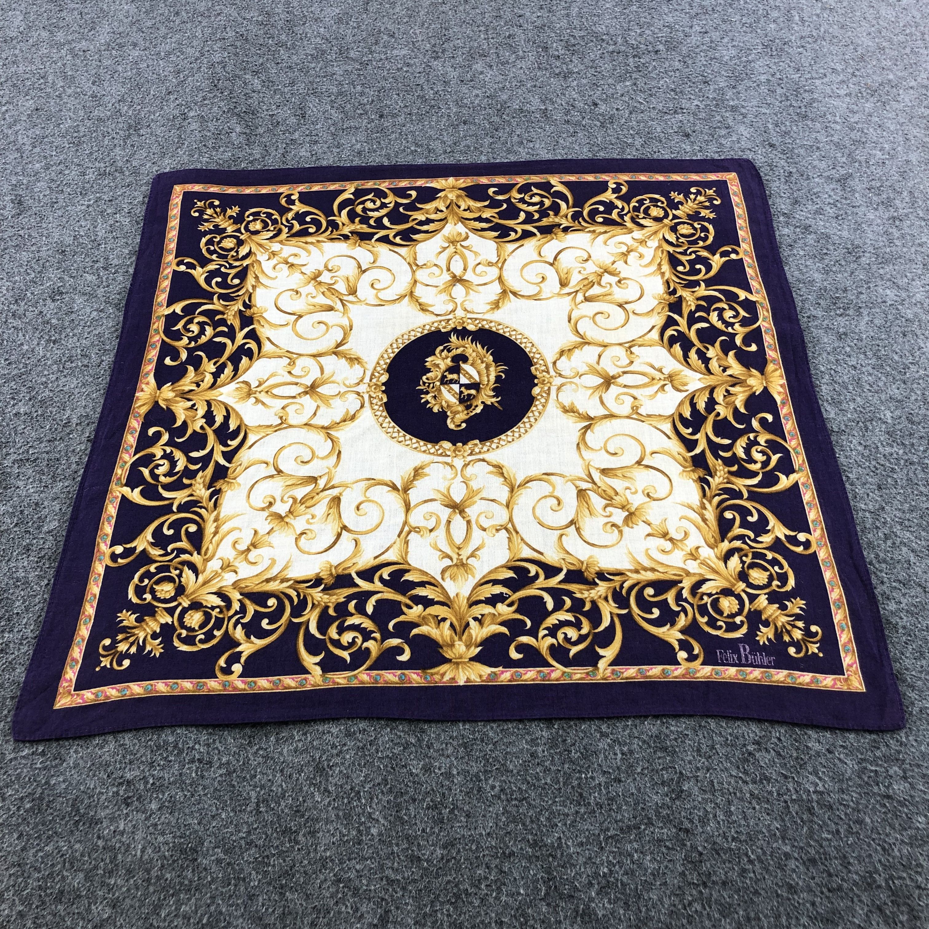 Vintage Felix Buhler Baroque Handkerchief Neckerchief Bandana H1392 Size ONE SIZE - 2 Thumbnail