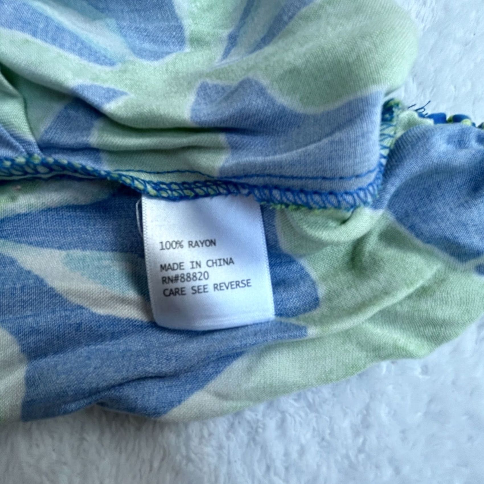 Haute Hippie Haute Hippie Womens Blue & Green Leaf Print Tie-Front Button-Up Blouse XL Size XL / US 12-14 / IT 48-50 - 5 Thumbnail