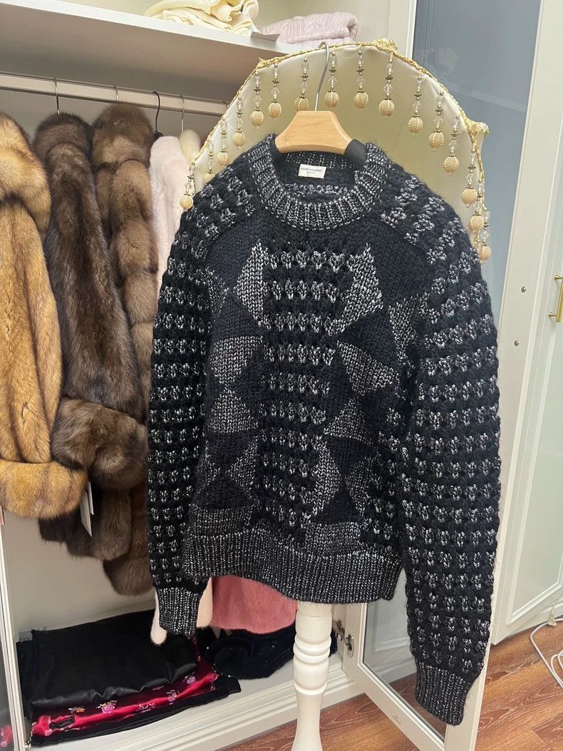 Saint Laurent Paris Stylish Black Knit Sweater from Saint Laurent-2505 Size US M / EU 48-50 / 2 - 1 Thumbnail