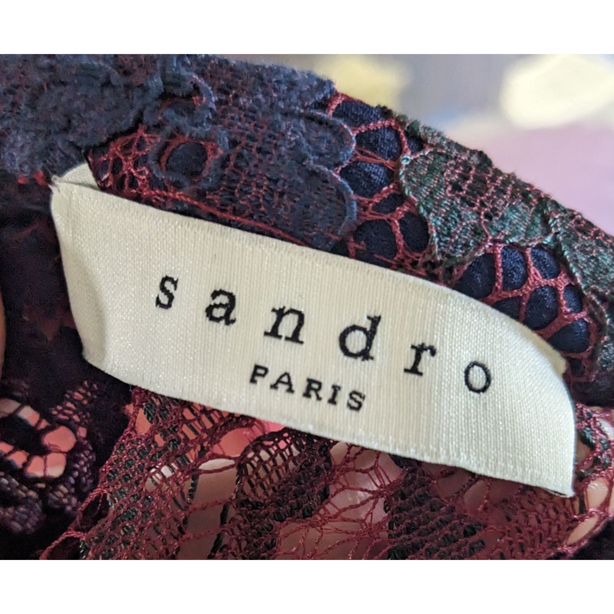 Sandro Sandro Paris Red Black And Blue Lace Dress Size Small Size S / US 4 / IT 40 - 7 Thumbnail