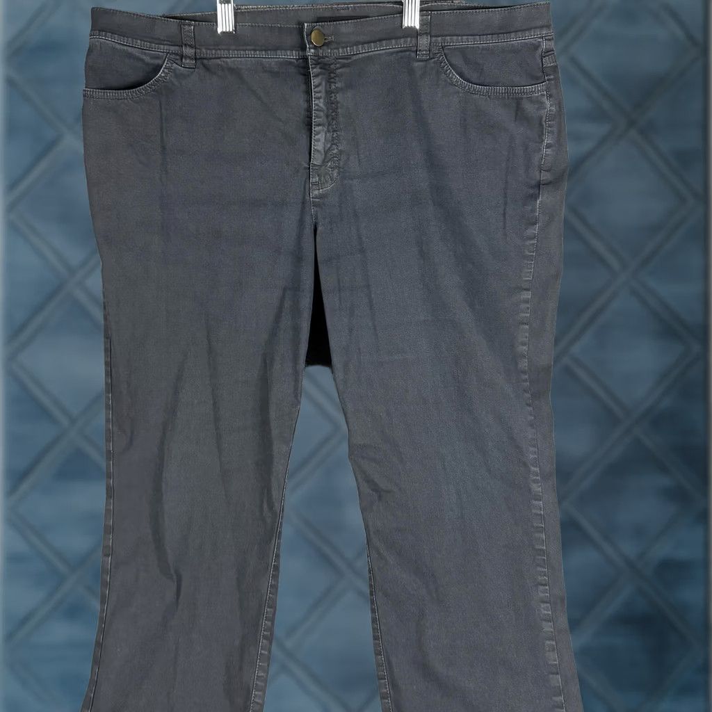 Vintage Lafayette 148 New York Pants Womens 38x25 Gray Stretch Twill Casual Chino Straight Pockets Zipper Fly Waist 36in Inseam 26in Regular Vintage No Size 26" / US 2 / IT 38 - 1 Thumbnail