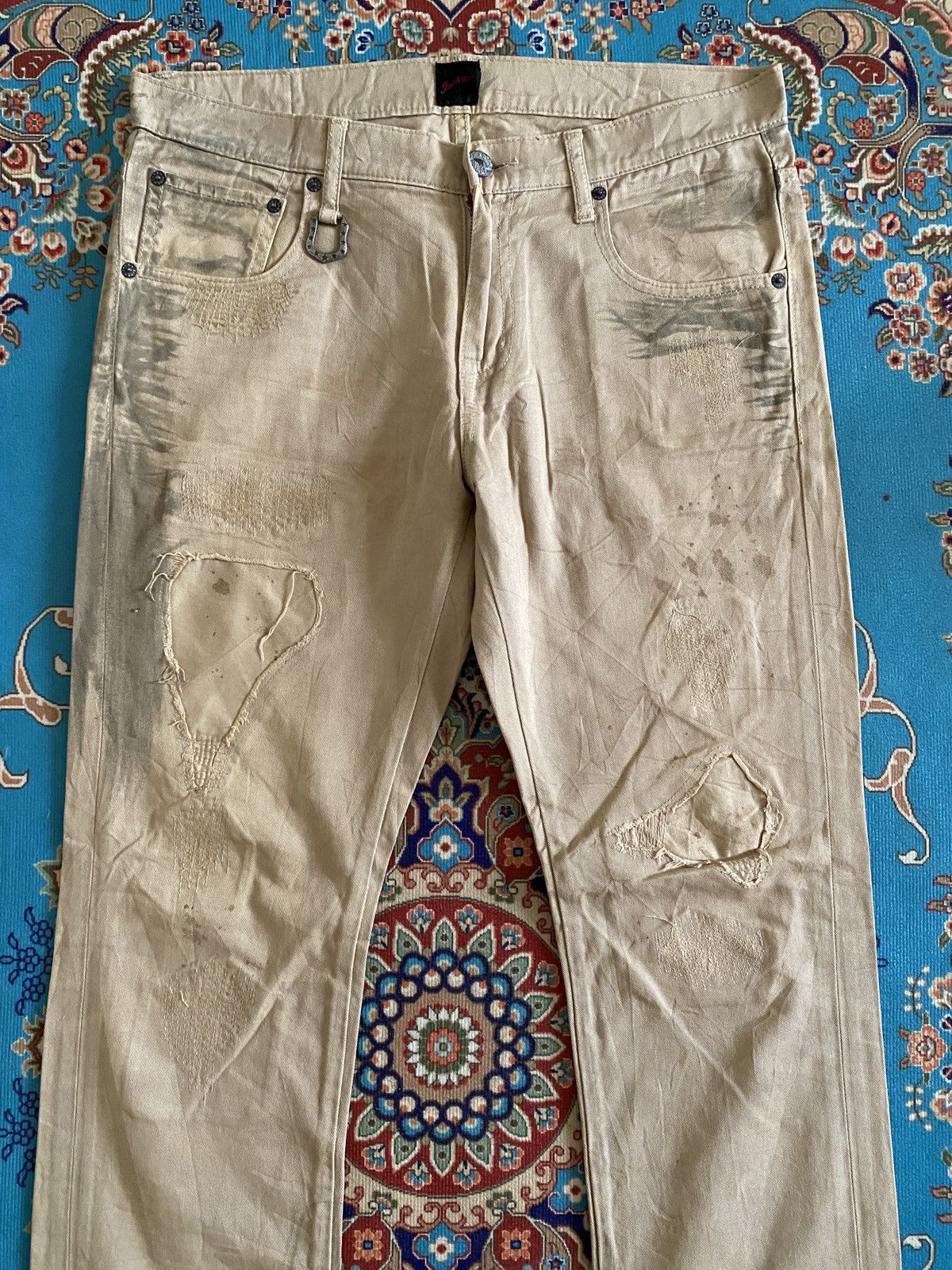 JACKROSE × Japanese Brand Jack Rose Japan Flare Distressed Patchwork Design Pant Size US 33 - 4 Thumbnail