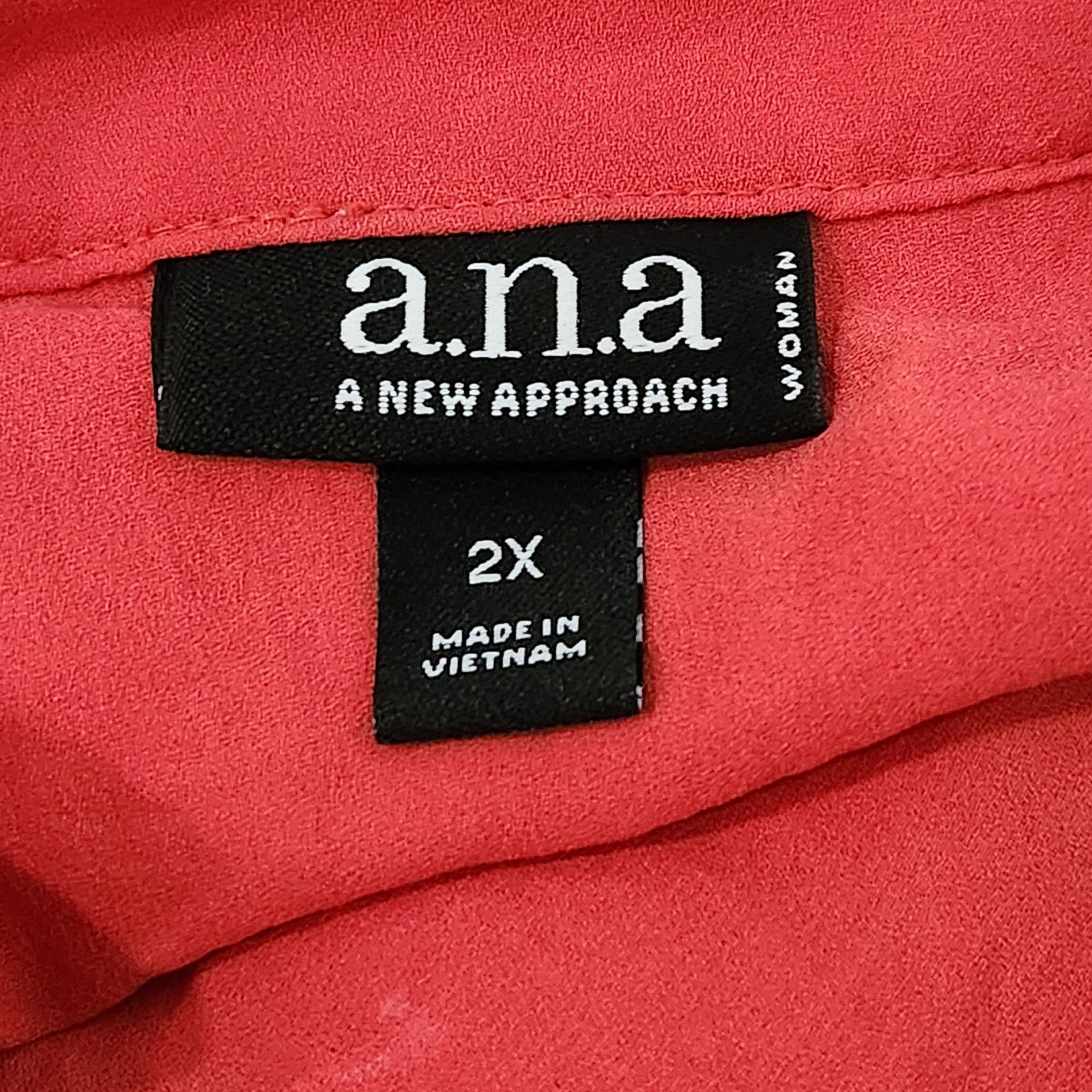 Other A.N.A Orange V Neck Pleated Shoulders Top 2X Plus Flowy Size L / US 10 / IT 46 - 4 Thumbnail