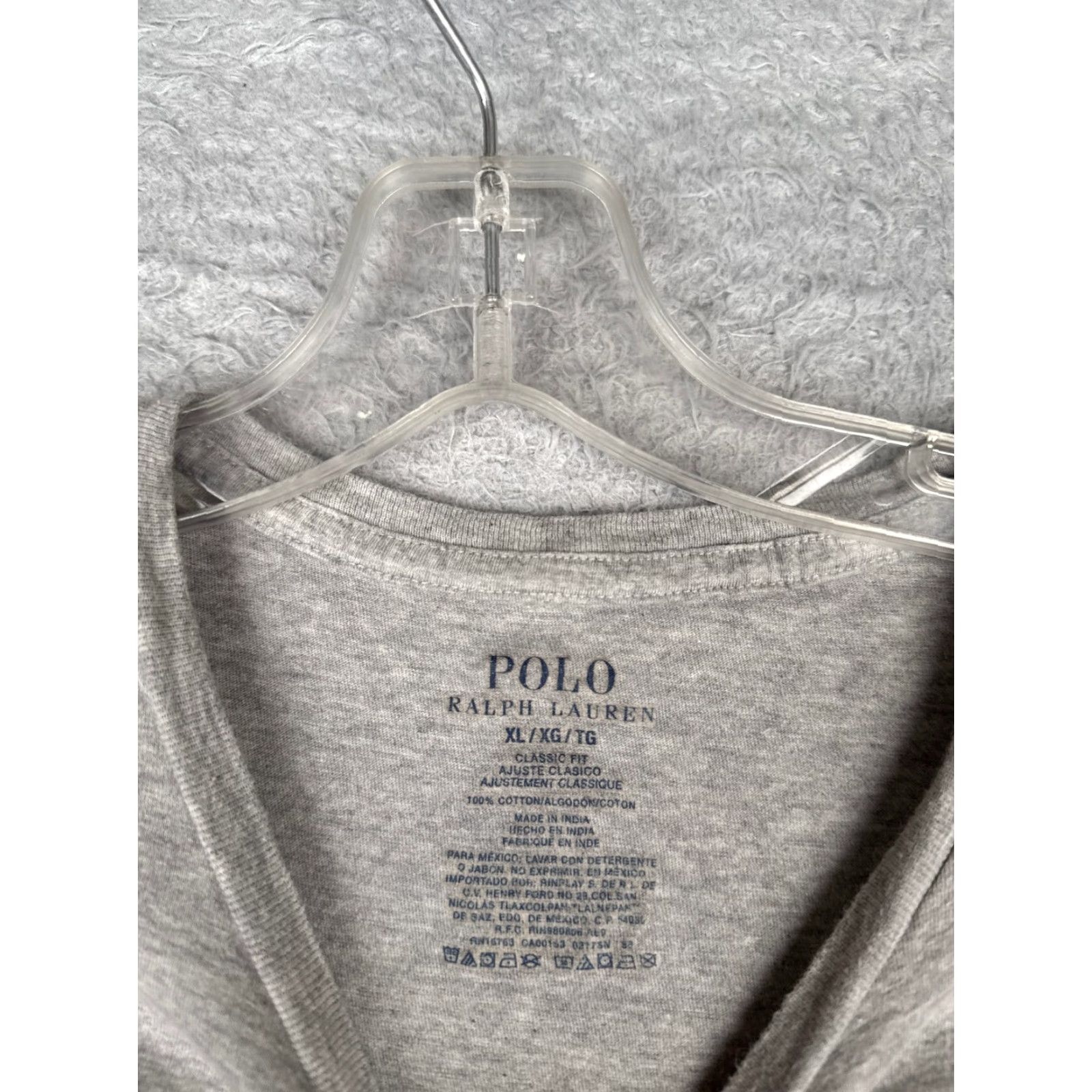 Ralph Lauren Polo Ralph Lauren Shirt Adult XL Gray Short Sleeve Crew Cotton READ - Mens T-Shirt, Embroidered Logo, Jersey, Classic Fit Size US XL / EU 56 / 4 - 6 Thumbnail