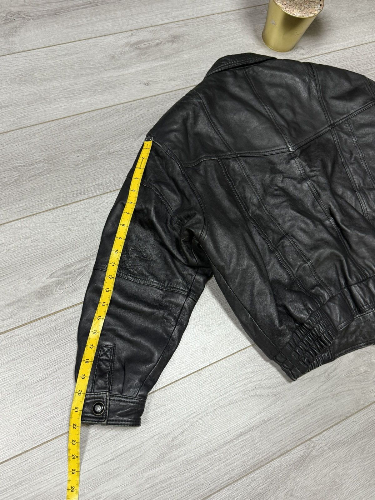 Genuine Leather leather bomber jacket zip vintage wide Size US M / EU 48-50 / 2 - 15 Thumbnail