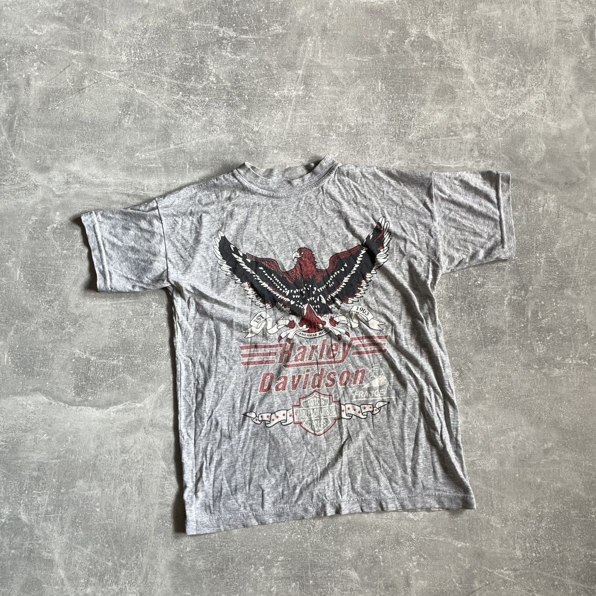 Harley Davidson × Vintage Harley Davidson 90s tee Shirt Faded Distressed Thrashed moto Size US S / EU 44-46 / 1 - 1 Thumbnail