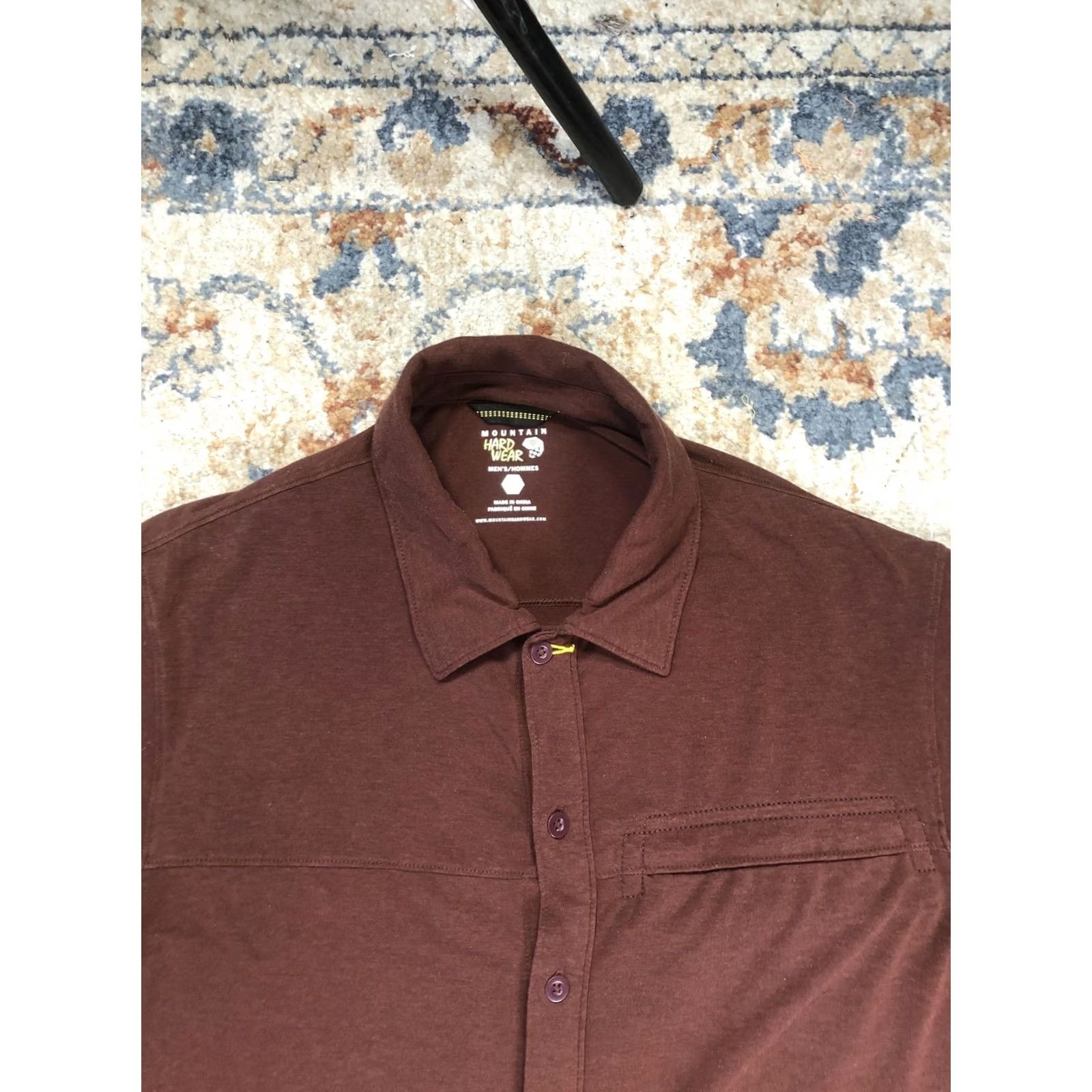 Mountain Hardwear Mountain Hardwear Shirt Mens M Brown Solid Short Sleeve Button Up Casual Size US M / EU 48-50 / 2 - 2 Thumbnail