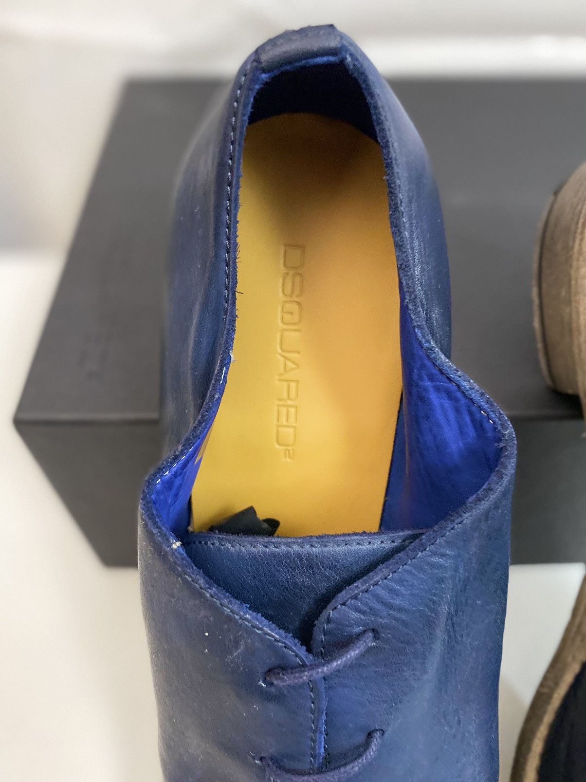Dsquared2 Dsquared2 🇮🇹 Blu Goodyear Welt Handmade Uni Derby 10.5 NEW Size US 10.5 / EU 43-44 - 3 Thumbnail