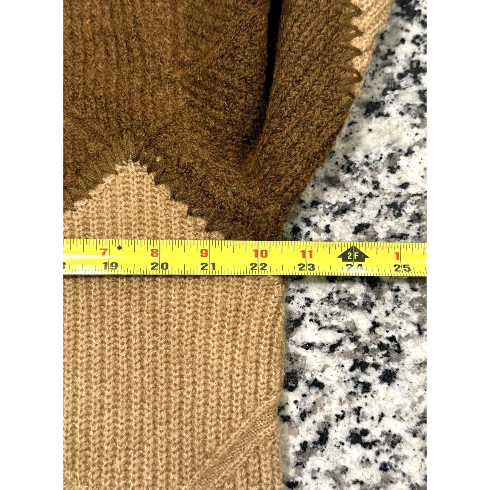 Vintage Diamond Hyacinth House Sweater Womens Tan Brown Diamond Demi Ribbed Knit Turtle Neck Sm Size S / US 4 / IT 40 - 7 Thumbnail