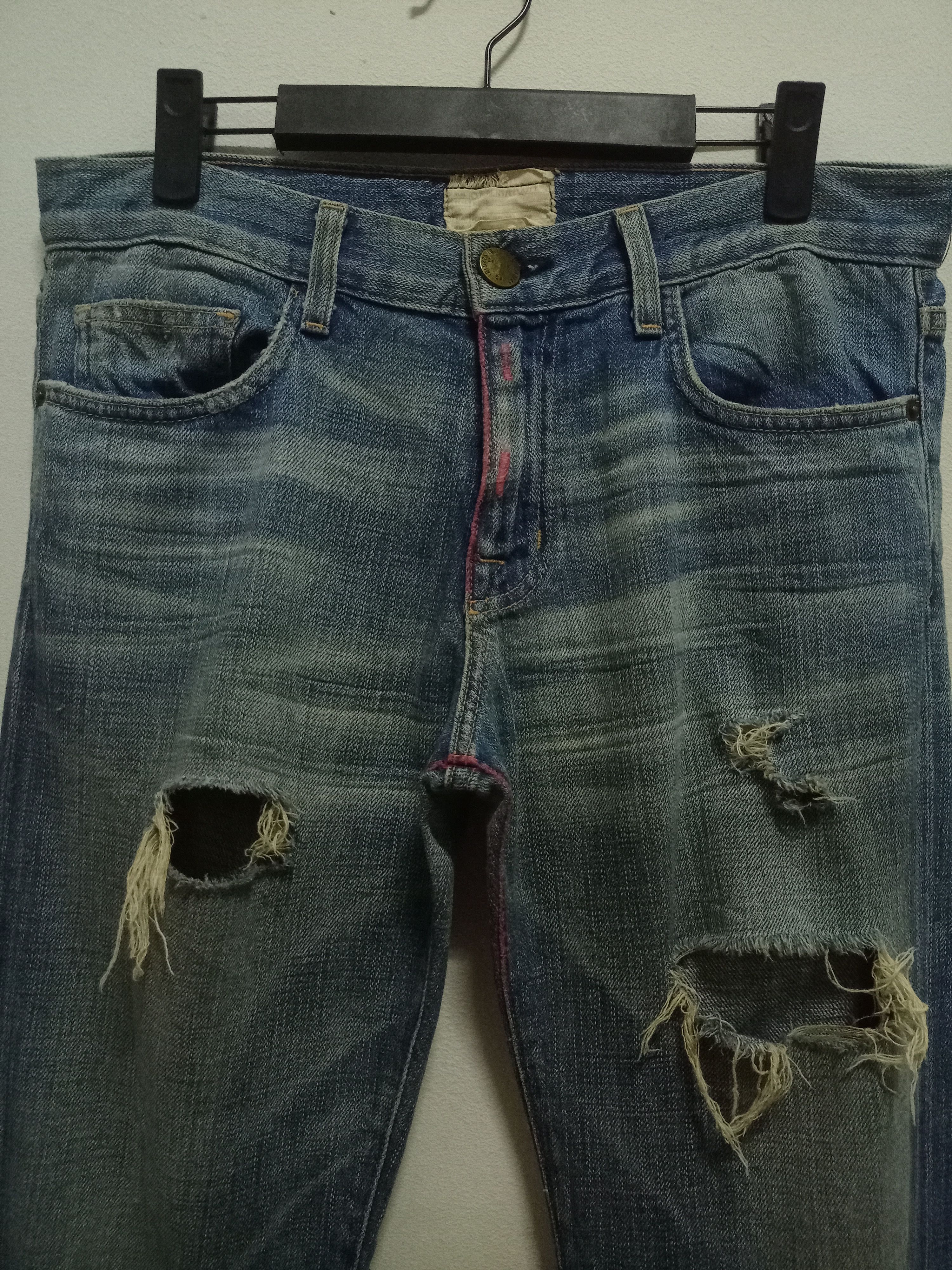 Current/Elliot Vintage USA Current Elliot Blue Wash Distressed Jeans Size US 32 / EU 48 - 4 Thumbnail