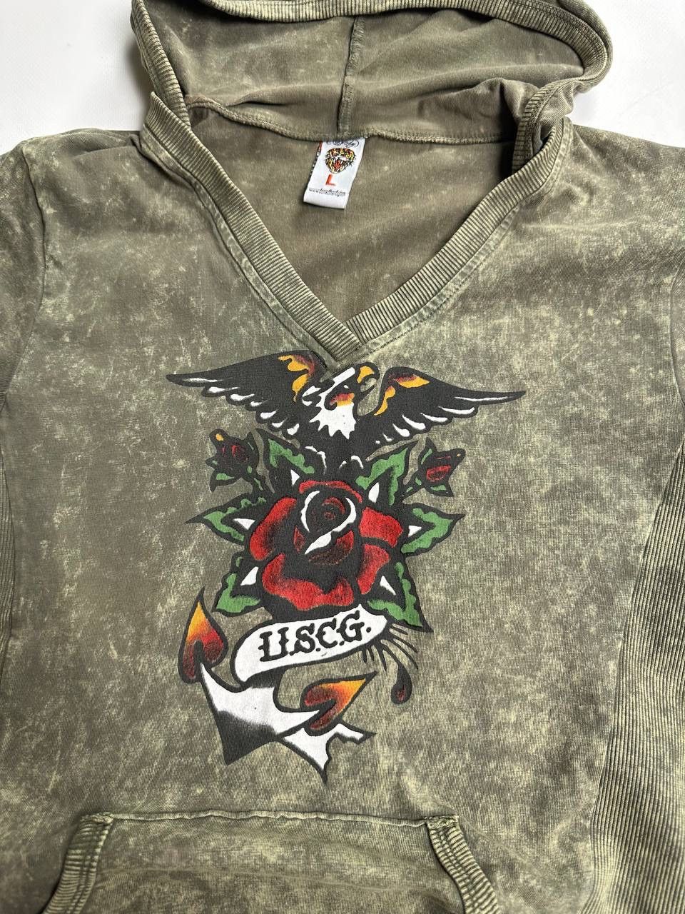 Ed Hardy Ed Hardy Vintage Short sleeve Hoodie Christian Audigier🔥 Size L / US 10 / IT 46 - 2 Thumbnail