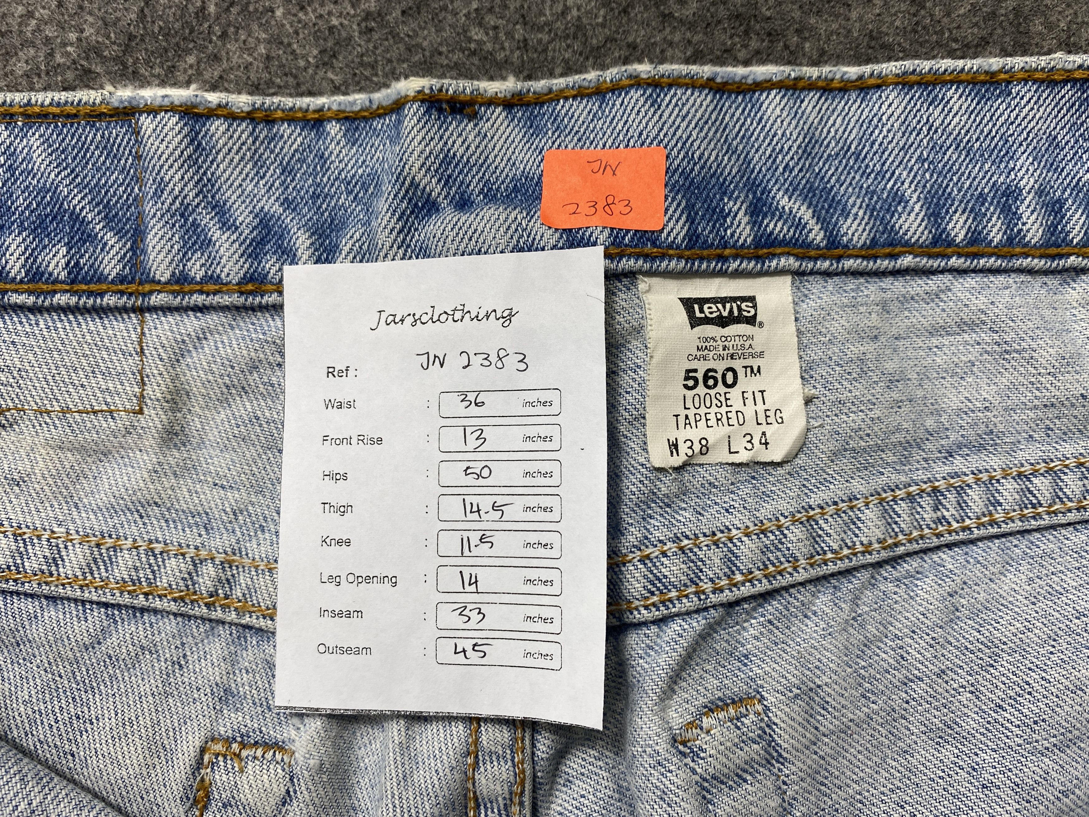 Japanese Brand Light Blue Wash Vintage Levi's 560 36x33 Denim -JN2383 Size US 36 / EU 52 - 8 Thumbnail
