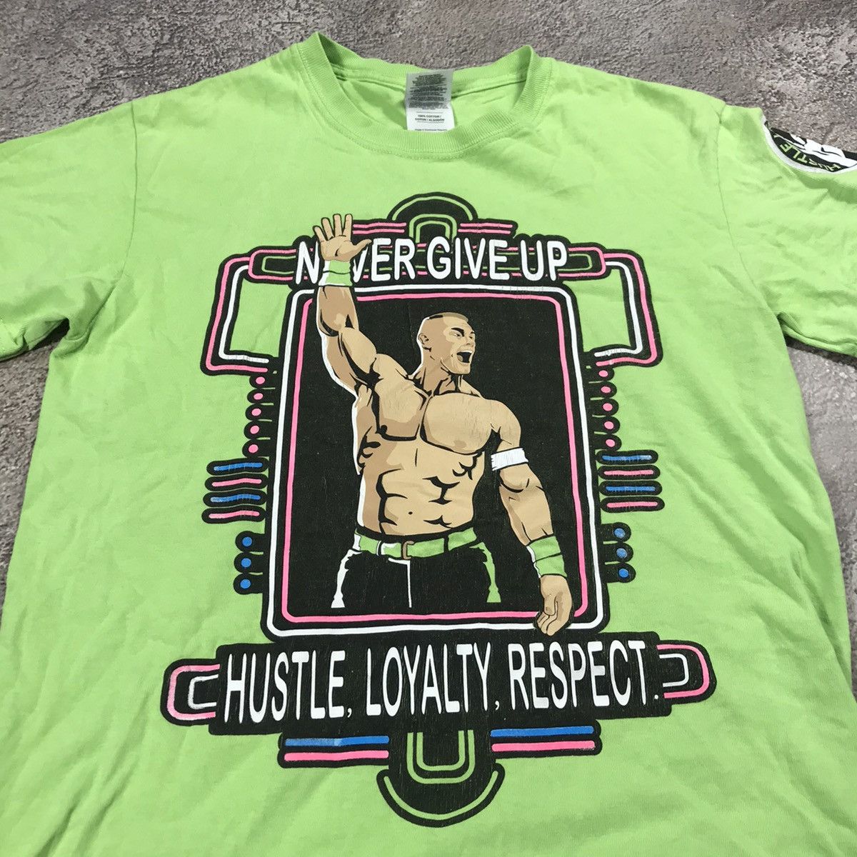 Vintage Vintage Y2K Neon Graphic Tee Wrestling Streetwear Sun Faded Size US S / EU 44-46 / 1 - 2 Thumbnail