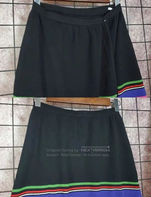Dior Dior Irregular Black Wool Stripe Skirt . Size 23" - 3 Thumbnail