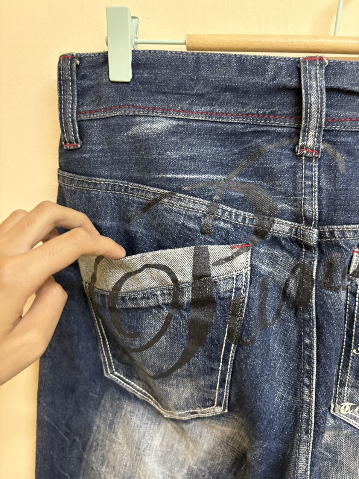 If Six Was Nine × Japanese Brand Vintage Y2k Wild Life Poem Wording Flared Jeans Size US 32 / EU 48 - 11 Thumbnail