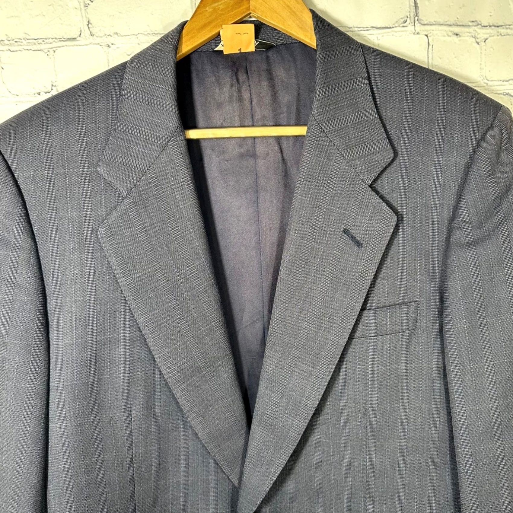 Canali Canali Milano for Raleighs Mens Sport Coat Gray Plaid Two-Button Notch Lapel Wool Blazer Jacket Regular Size 40 Mens Size 40R - 2 Thumbnail