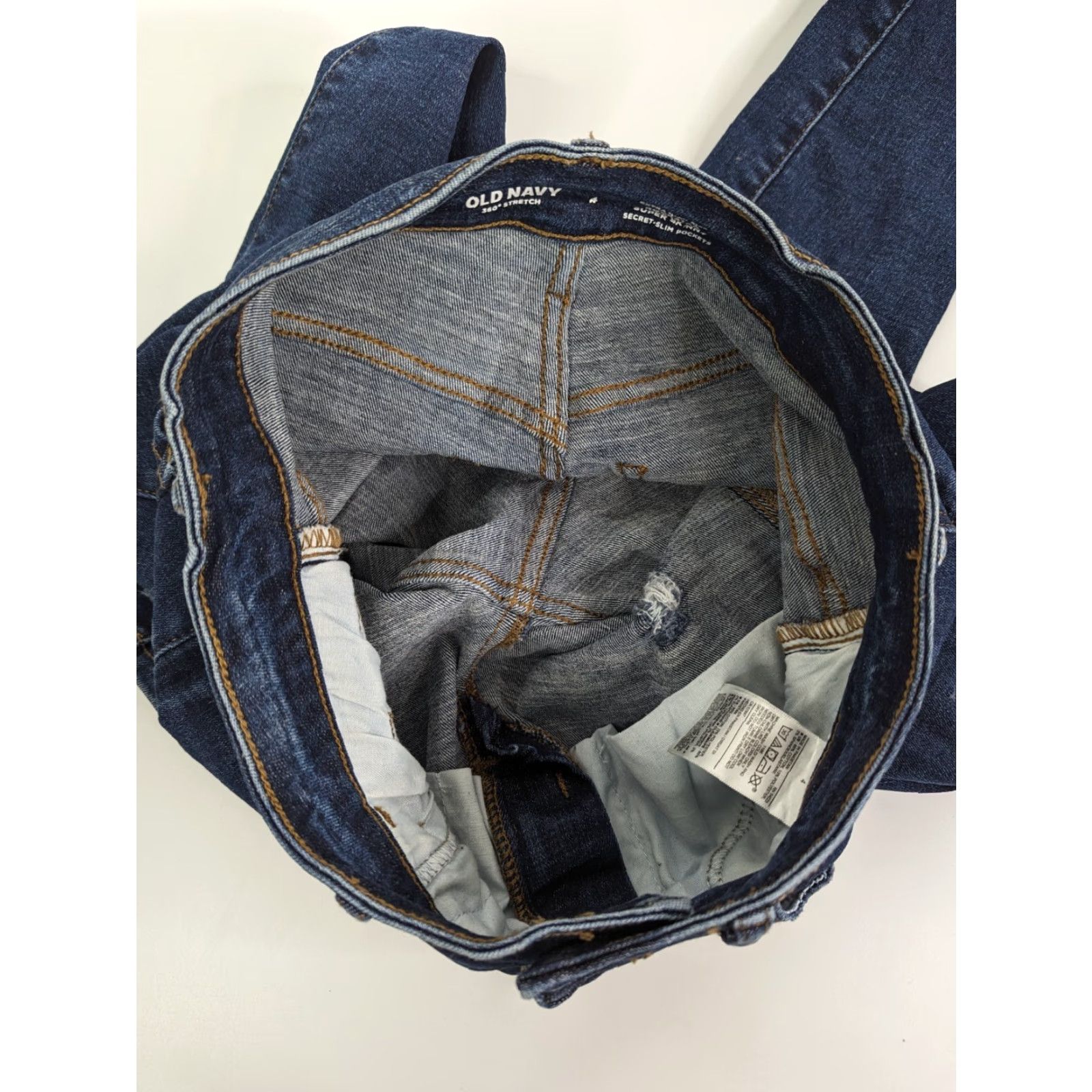 Old Navy Old Navy Jeans Skinny Rockstar 360 Stretch Extra High-Rise Distressed Sz 4 Blue Denim Womens Jeans Size 27" / US 4 / IT 40 - 7 Thumbnail